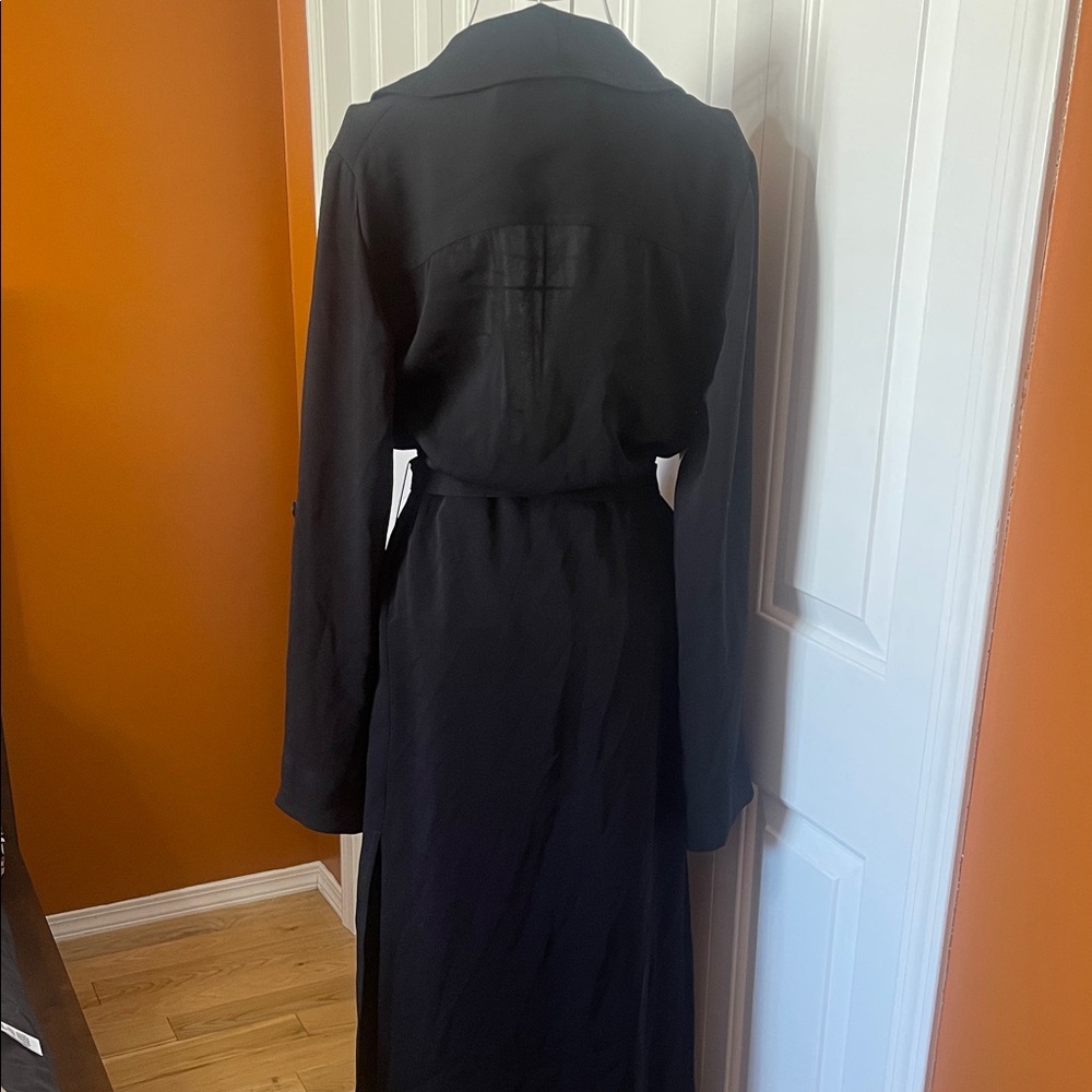 Babaton Black Long Open Front Duster Coat - Picture 11 of 16